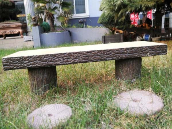 Concrete Tree Bark Bench Mold